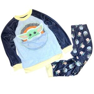 Disney Star Wars Grogu Fleece Pajama Set Kids Size 5/6 (S) EUC